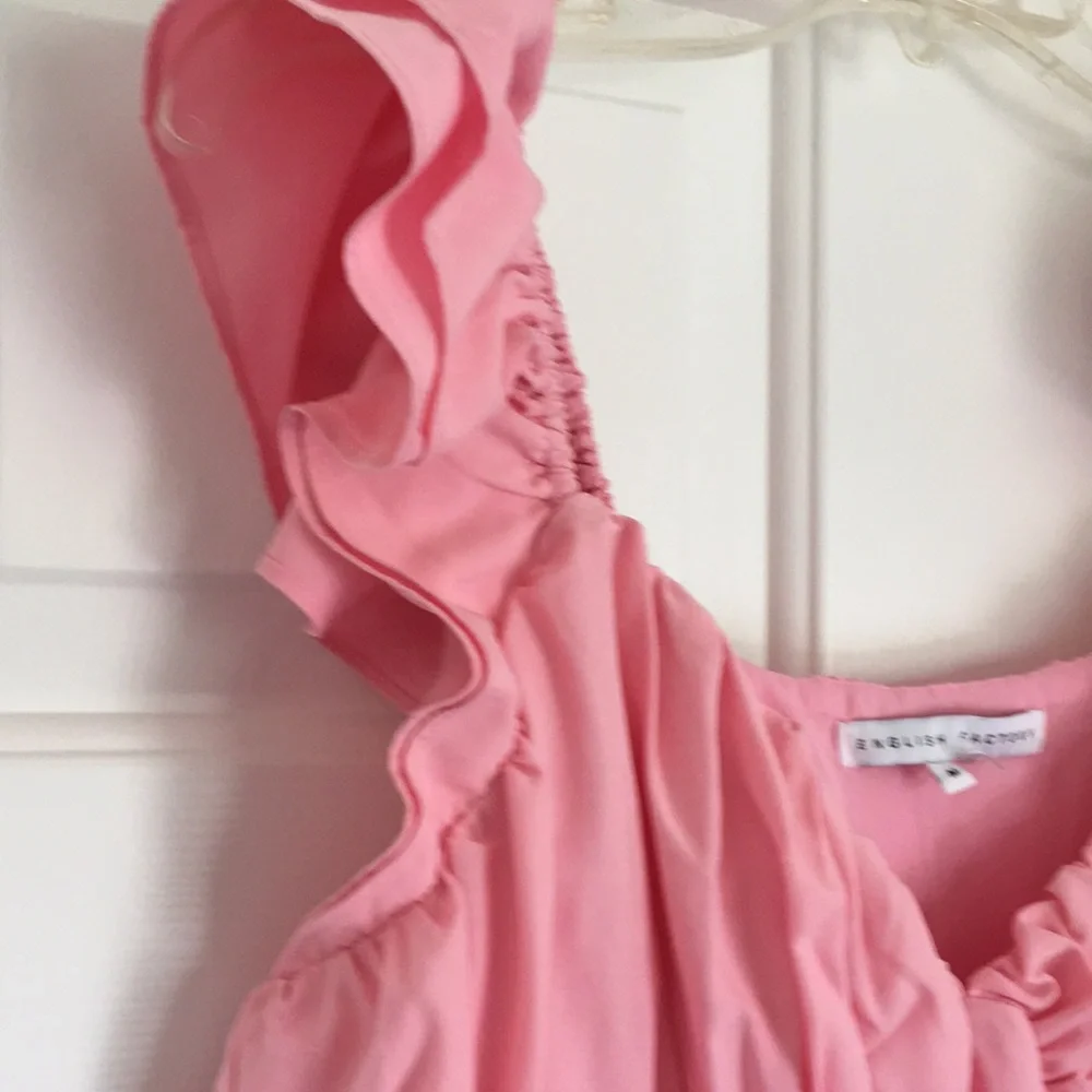 NWT English Factory pink ruffle tiered maxi dress M Vici Caprice dress - Picture 7 of 13